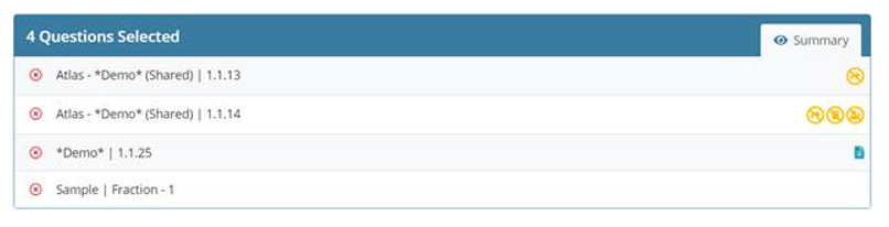 Bulk actions summary view