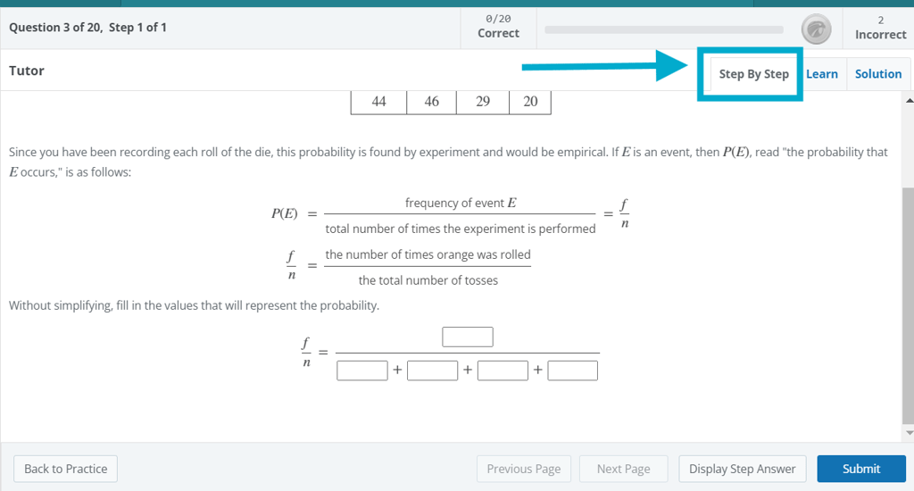 Tutor section screenshot