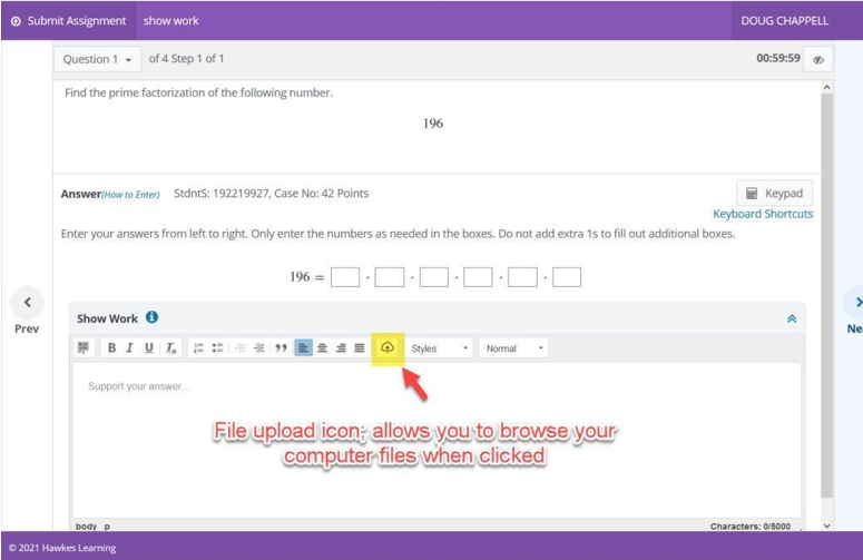 Show Work upload example 1