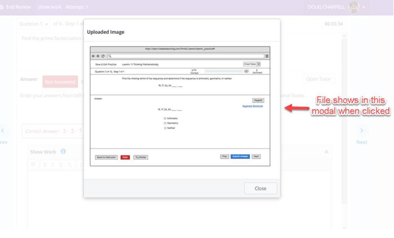 Show Work upload example 2