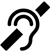 An ear with a line going through it.