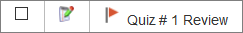 A red flag appears next to the quiz title Quiz #1 Review