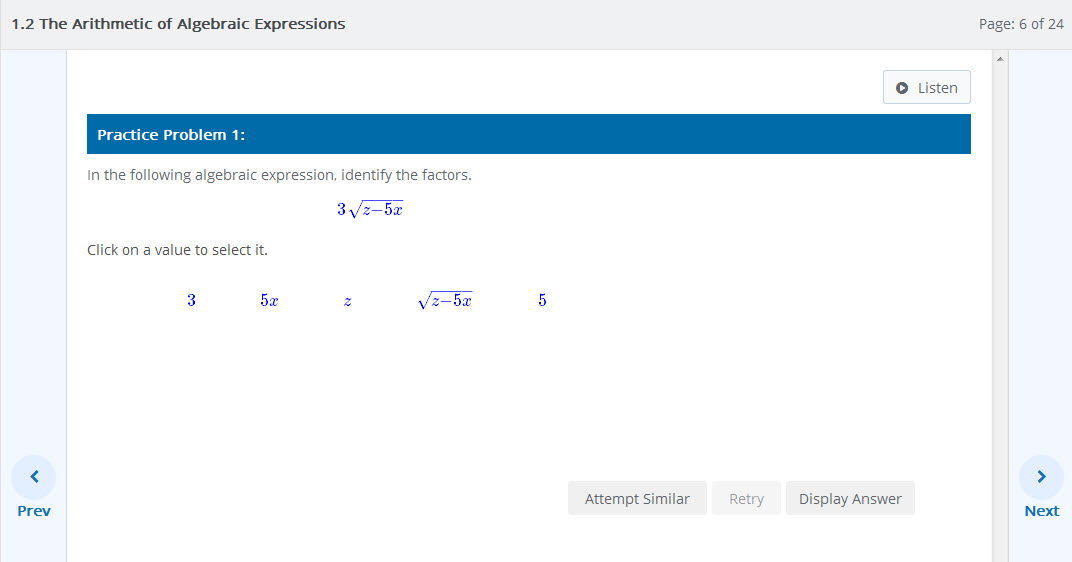 Our Learn screens have interactive examples.