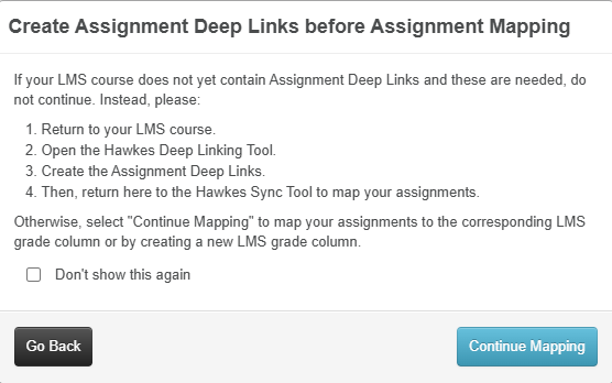LTI A Deep Link Tool Label- Sync Tool Modal Deep Link Setup Reminder